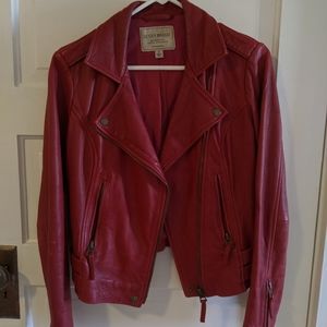 Red leather jacket Lucky Brand